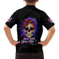 But Did You Die Mom Life Purple Messy Bun Family Matching Short Sleeve Bodycon Dress and Hawaiian Shirt - Wonder Print Shop