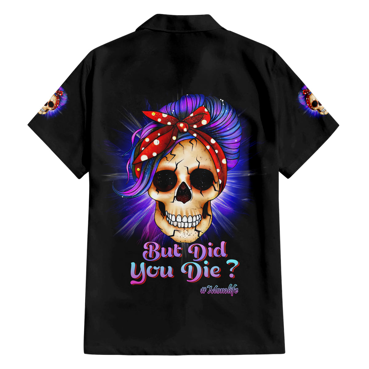 But Did You Die Mom Life Purple Messy Bun Family Matching Short Sleeve Bodycon Dress and Hawaiian Shirt - Wonder Print Shop