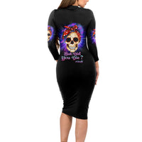 But Did You Die Mom Life Purple Messy Bun Long Sleeve Bodycon Dress - Wonder Print Shop