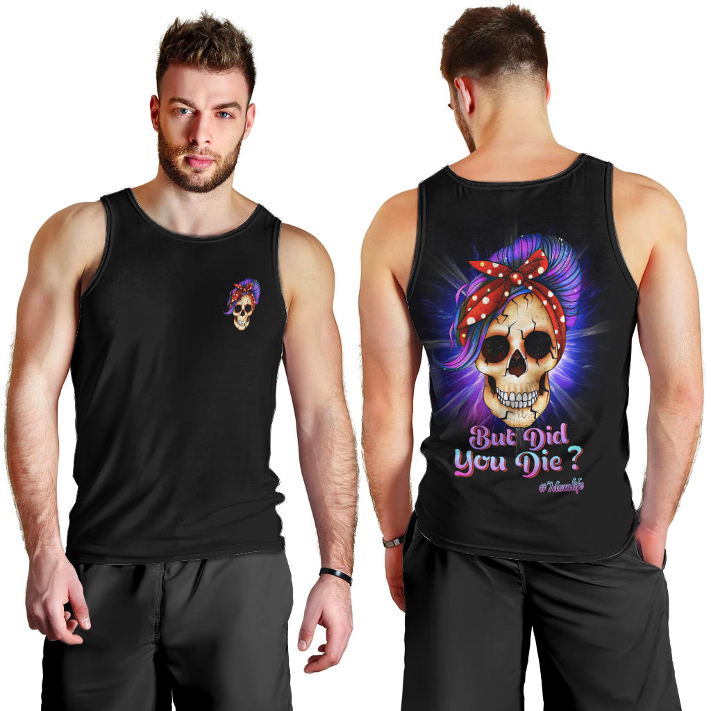 But Did You Die Mom Life Purple Messy Bun Men Tank Top - Wonder Print Shop