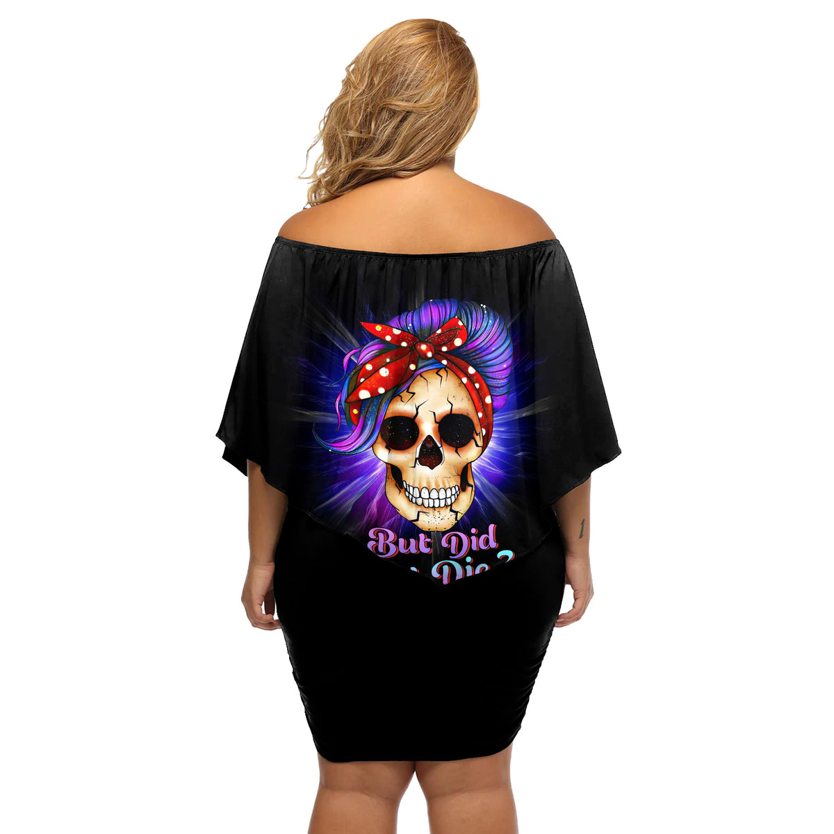 But Did You Die Mom Life Purple Messy Bun Off Shoulder Short Dress - Wonder Print Shop