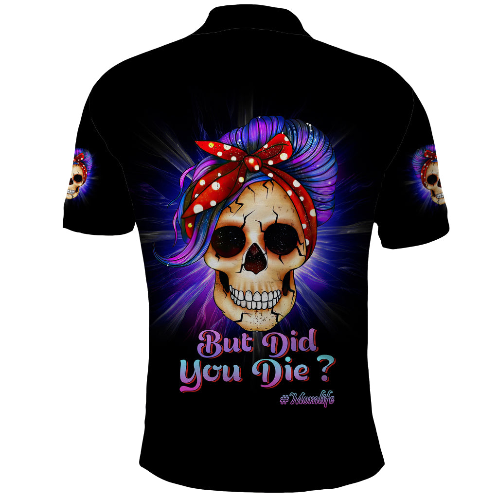 But Did You Die Mom Life Purple Messy Bun Polo Shirt - Wonder Print Shop
