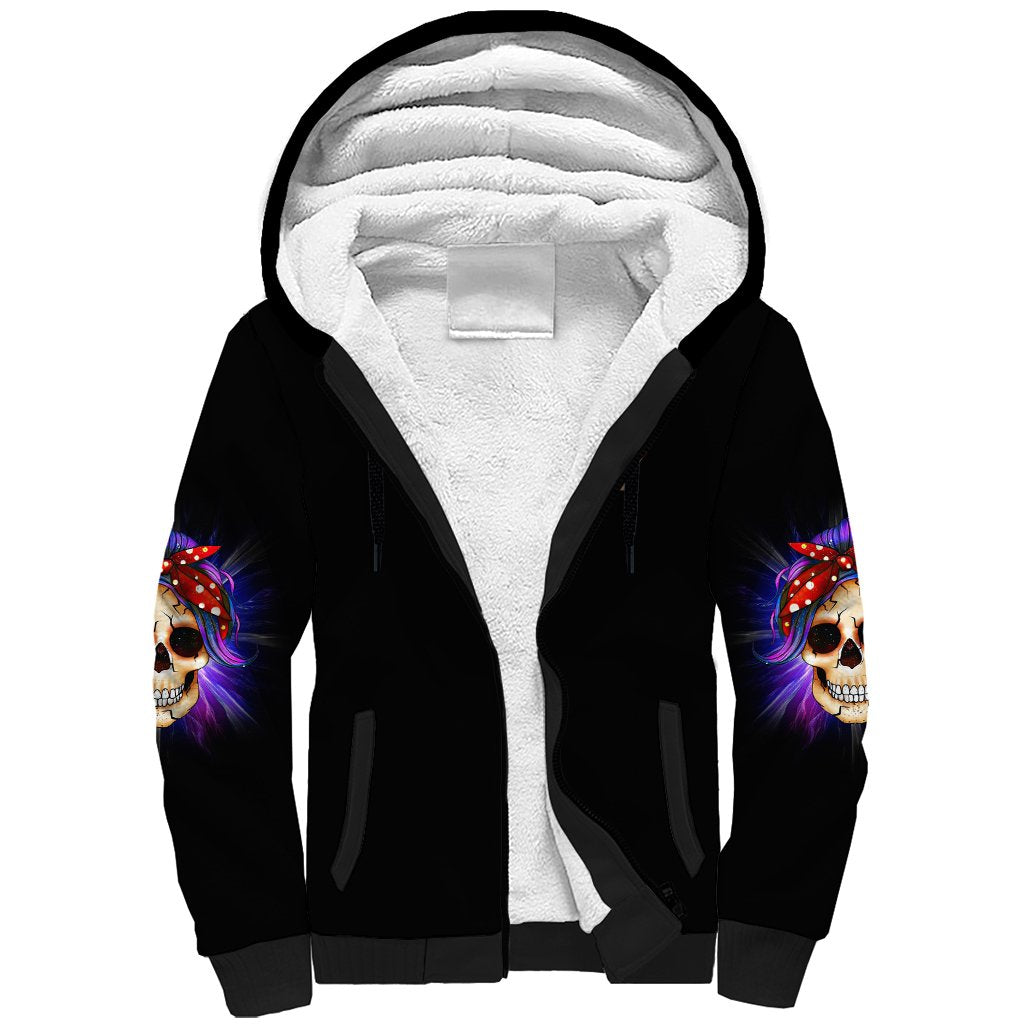But Did You Die Mom Life Purple Messy Bun Sherpa Hoodie - Wonder Print Shop