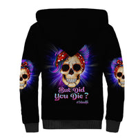 But Did You Die Mom Life Purple Messy Bun Sherpa Hoodie - Wonder Print Shop