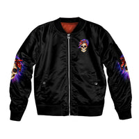 But Did You Die Mom Life Purple Messy Bun Sleeve Zip Bomber Jacket - Wonder Print Shop