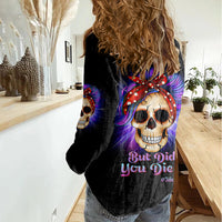 But Did You Die Mom Life Purple Messy Bun Women Casual Shirt - Wonder Print Shop