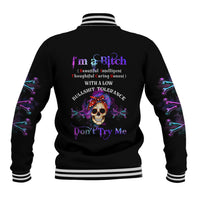 I'm A B Don't Try Me - Bullshit Tolerange Baseball Jacket - Wonder Print Shop