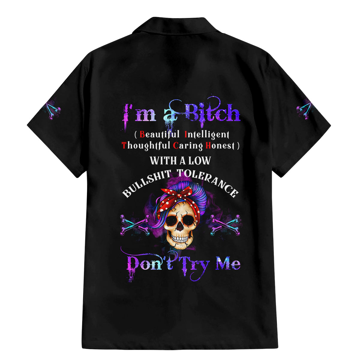 I'm A B Don't Try Me - Bullshit Tolerange Family Matching Mermaid Dress and Hawaiian Shirt - Wonder Print Shop