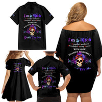 I'm A B Don't Try Me - Bullshit Tolerange Family Matching Off Shoulder Short Dress and Hawaiian Shirt - Wonder Print Shop