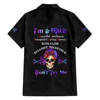 I'm A B Don't Try Me - Bullshit Tolerange Family Matching Short Sleeve Bodycon Dress and Hawaiian Shirt - Wonder Print Shop