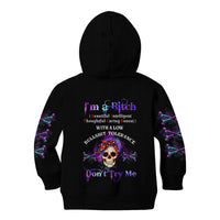 I'm A B Don't Try Me - Bullshit Tolerange Kid Hoodie - Wonder Print Shop