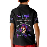 I'm A B Don't Try Me - Bullshit Tolerange Kid Polo Shirt - Wonder Print Shop