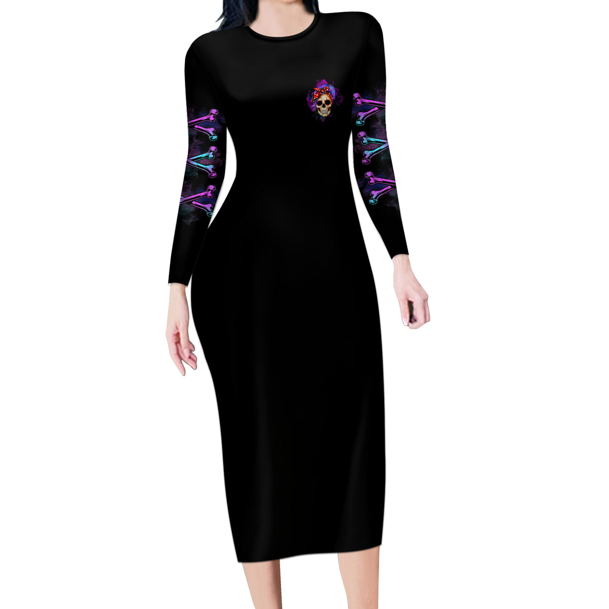 I'm A B Don't Try Me - Bullshit Tolerange Long Sleeve Bodycon Dress - Wonder Print Shop