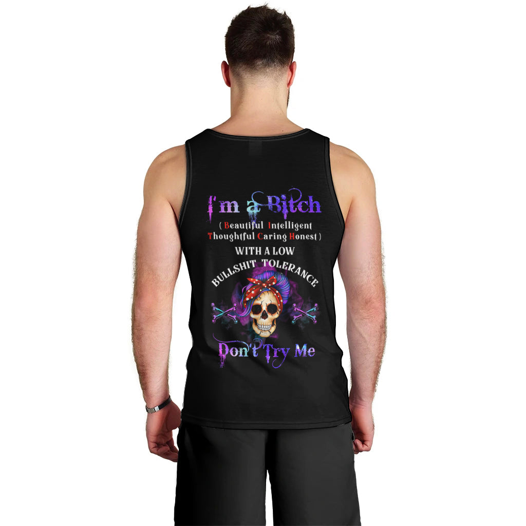 I'm A B Don't Try Me - Bullshit Tolerange Men Tank Top - Wonder Print Shop