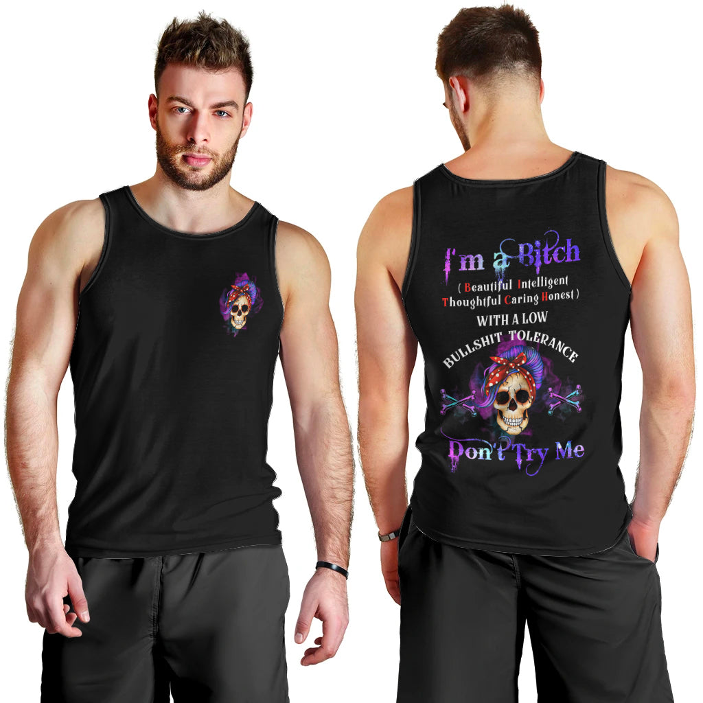 I'm A B Don't Try Me - Bullshit Tolerange Men Tank Top - Wonder Print Shop