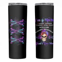 I'm A B Don't Try Me - Bullshit Tolerange Skinny Tumbler - Wonder Print Shop