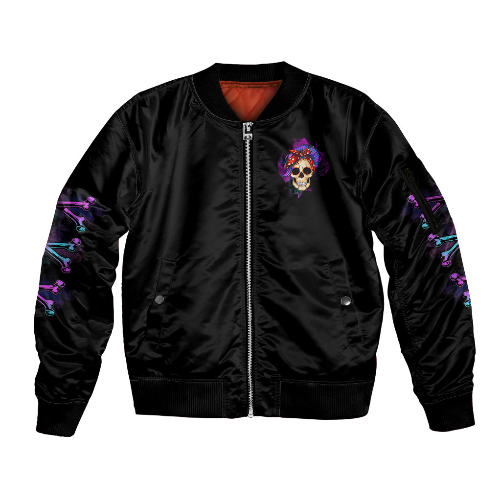 I'm A B Don't Try Me - Bullshit Tolerange Sleeve Zip Bomber Jacket - Wonder Print Shop