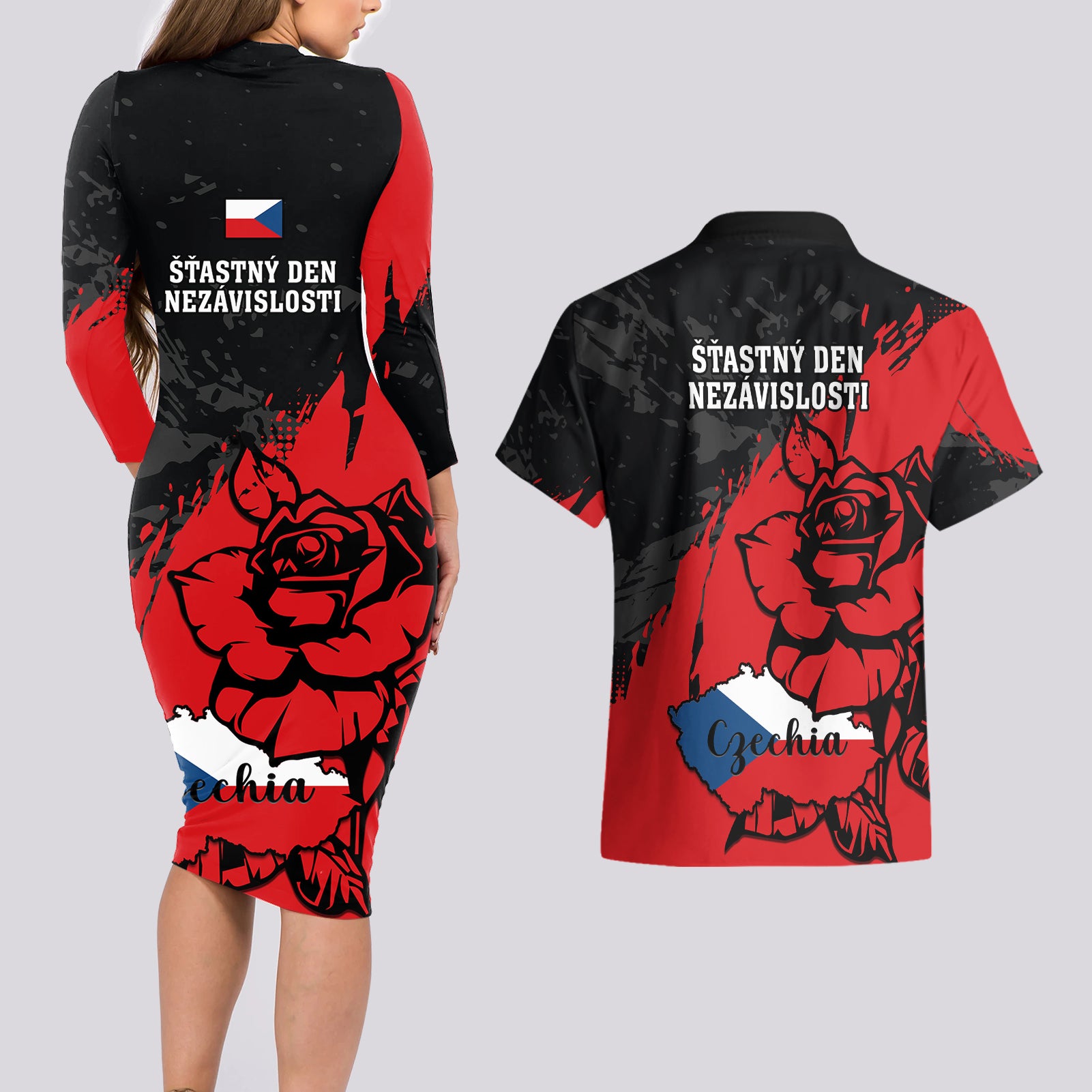 Warning Kinda Crazy Messy Bun Skull Couples Matching Long Sleeve Bodycon Dress and Hawaiian Shirt - Wonder Print Shop