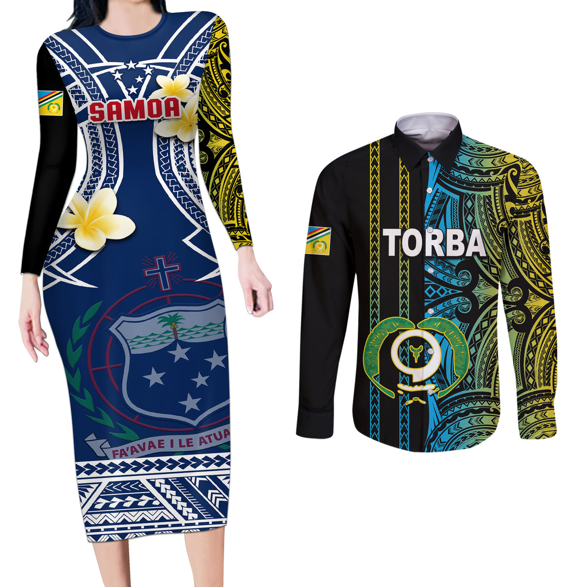 Warning Kinda Crazy Messy Bun Skull Couples Matching Long Sleeve Bodycon Dress and Long Sleeve Button Shirt - Wonder Print Shop