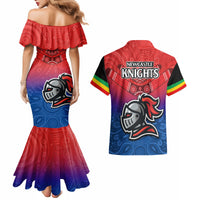 Warning Kinda Crazy Messy Bun Skull Couples Matching Mermaid Dress and Hawaiian Shirt - Wonder Print Shop