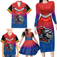Warning Kinda Crazy Messy Bun Skull Family Matching Long Sleeve Bodycon Dress and Hawaiian Shirt - Wonder Print Shop