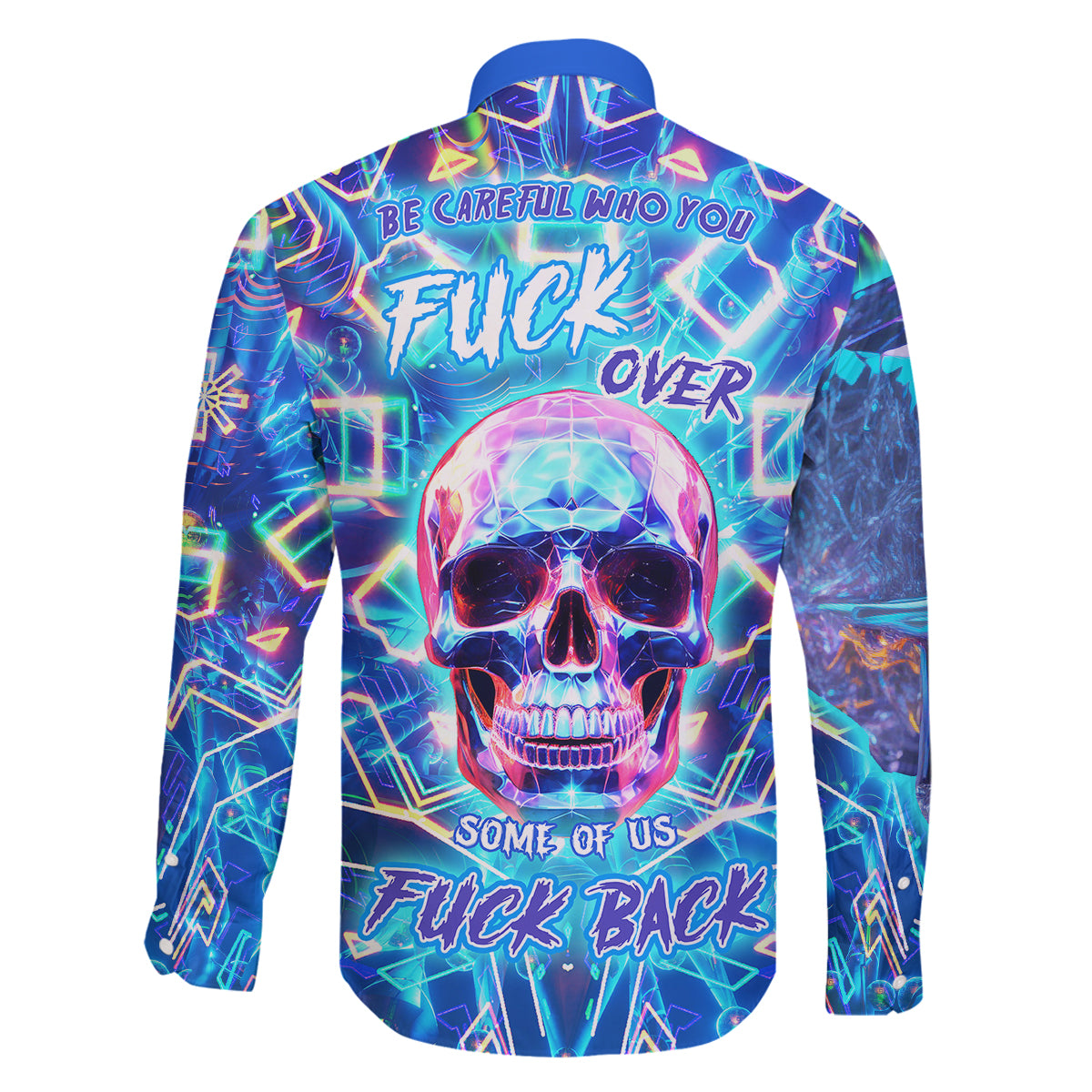 Warning Kinda Crazy Messy Bun Skull Family Matching Mermaid Dress and Hawaiian Shirt - Wonder Print Shop