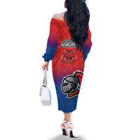 Warning Kinda Crazy Messy Bun Skull Family Matching Off Shoulder Long Sleeve Dress and Hawaiian Shirt - Wonder Print Shop