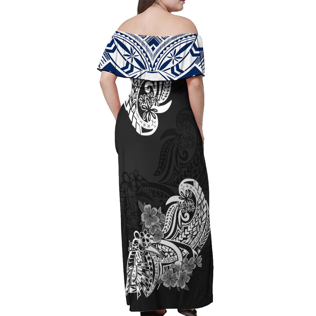 Warning Kinda Crazy Messy Bun Skull Off Shoulder Maxi Dress - Wonder Print Shop