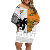 Warning Kinda Crazy Messy Bun Skull Off Shoulder Short Dress - Wonder Print Shop