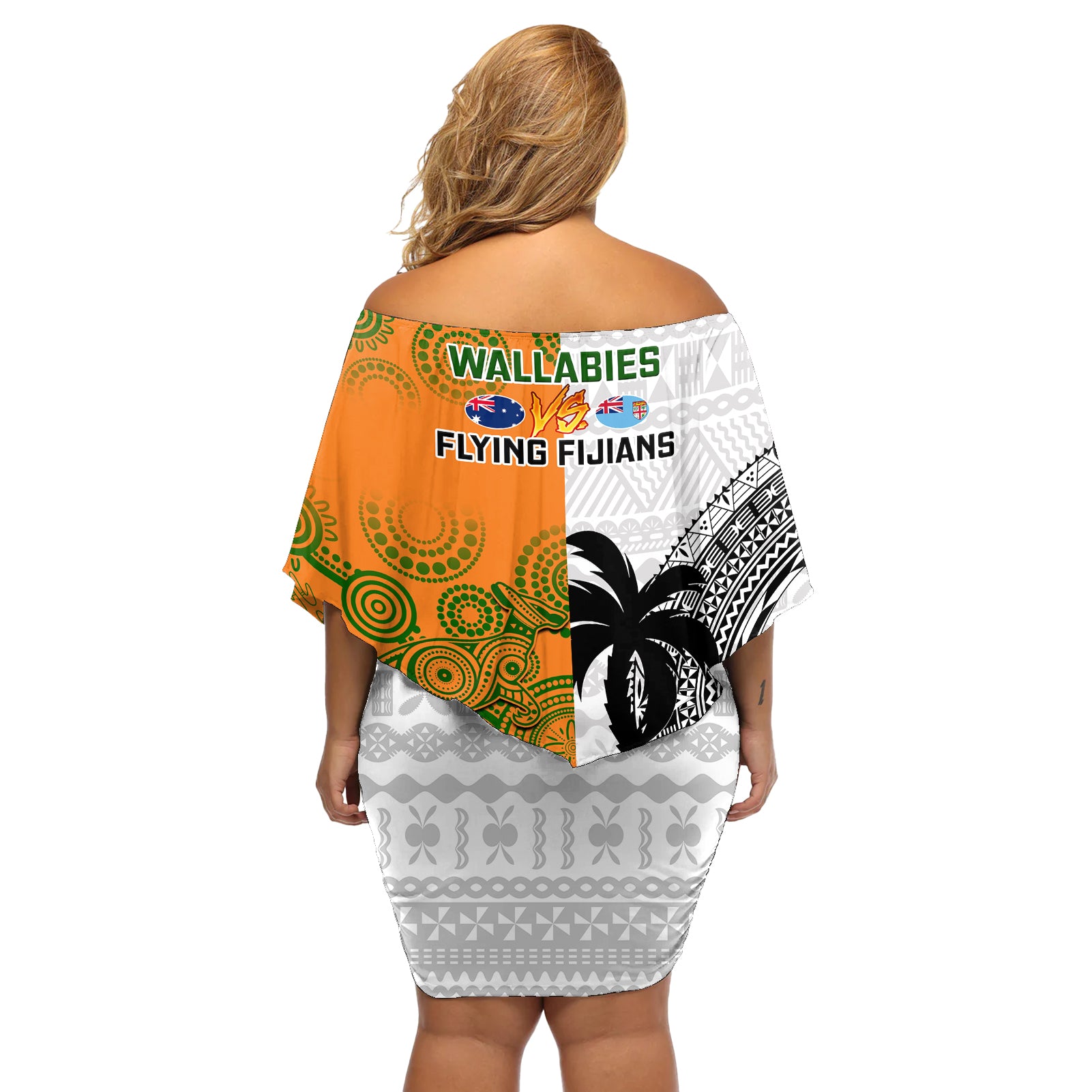 Warning Kinda Crazy Messy Bun Skull Off Shoulder Short Dress - Wonder Print Shop