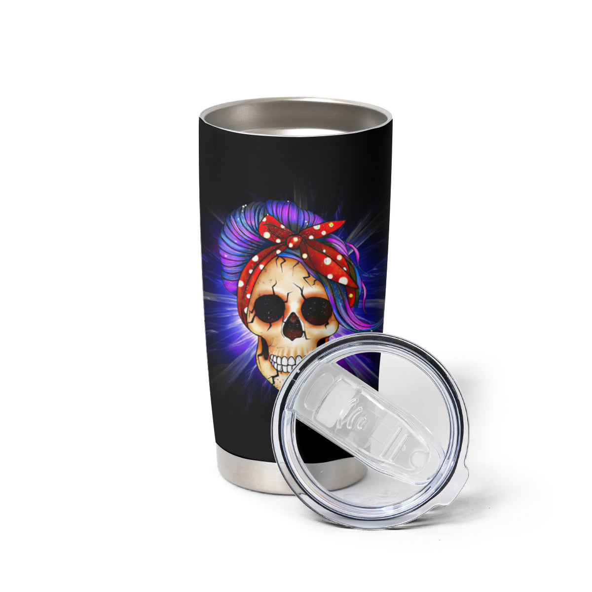 Warning Kinda Crazy Messy Bun Skull Tumbler Cup - Wonder Print Shop