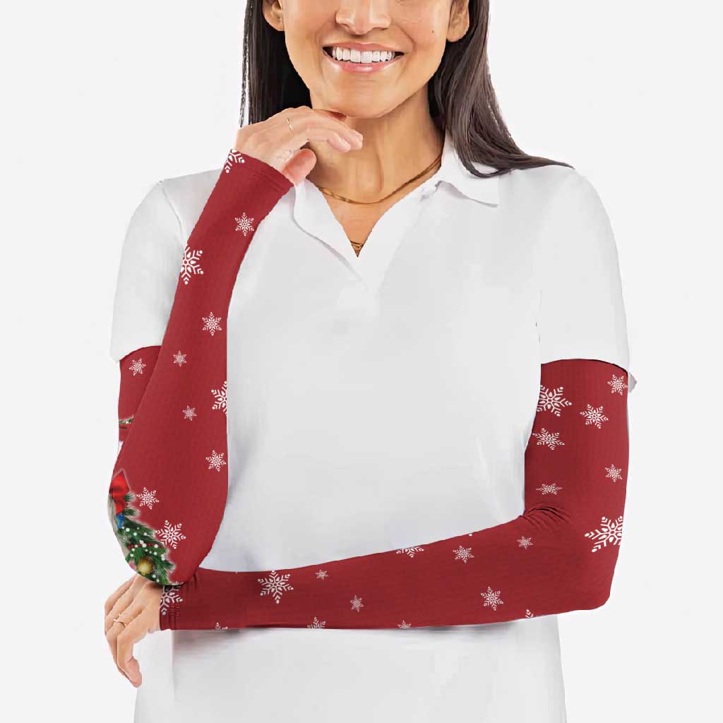 Golden Retriever Christmas Arm Sleeves with Santa Hat Wreath and Snowflake Design - Wonder Print Shop