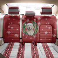 Golden Retriever Christmas Back Car Seat Cover with Santa Hat Wreath and Snowflake Design - Wonder Print Shop