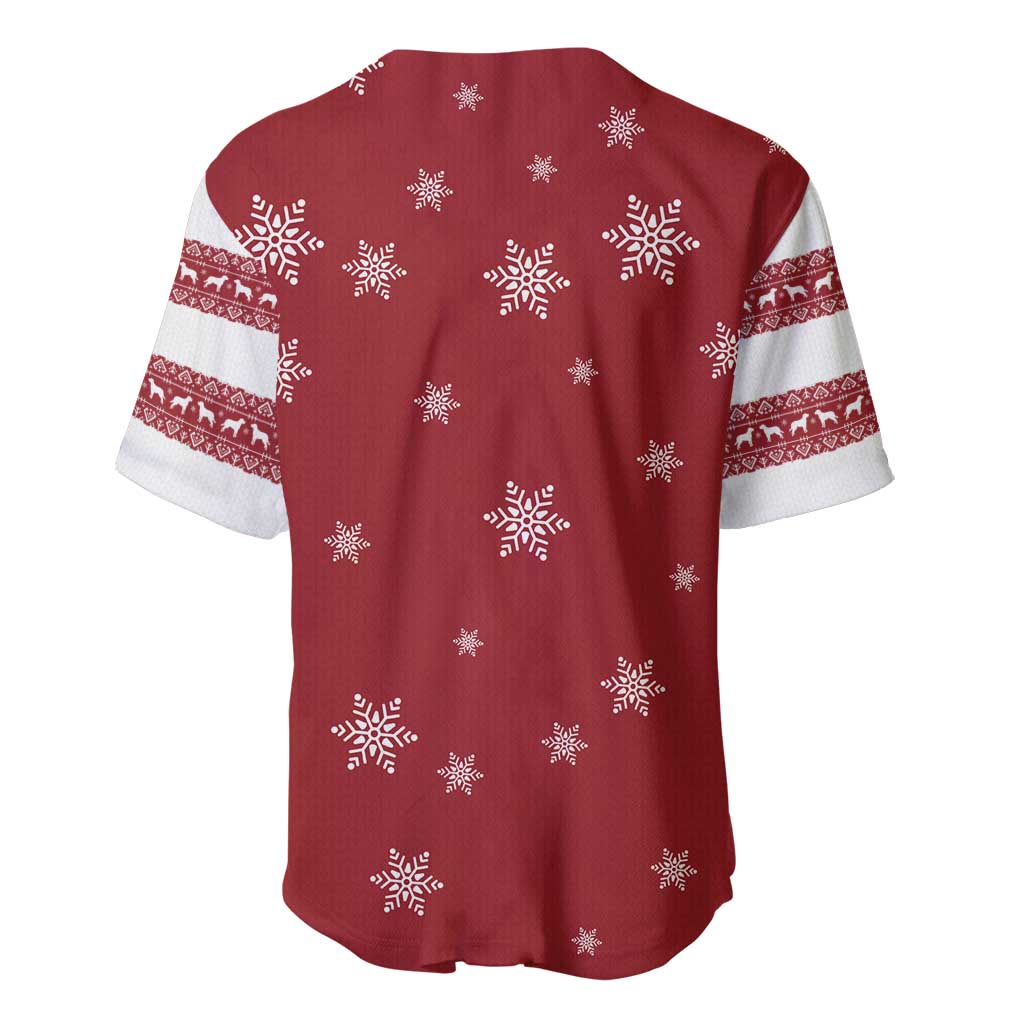 Golden Retriever Christmas Baseball Jersey with Santa Hat Wreath and Snowflake Design - Wonder Print Shop