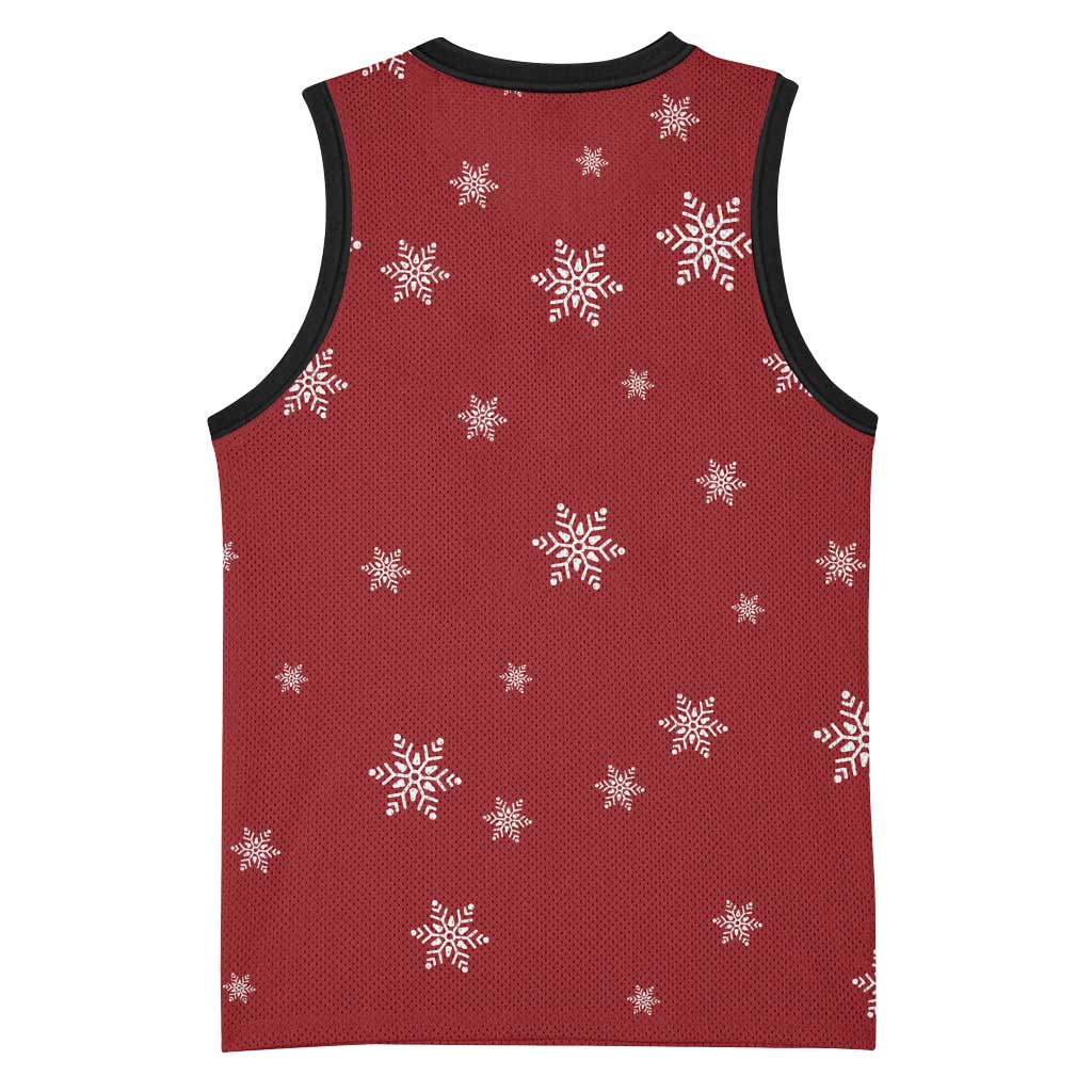 Golden Retriever Christmas Basketball Jersey with Santa Hat Wreath and Snowflake Design - Wonder Print Shop