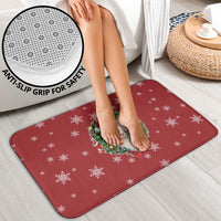 Golden Retriever Christmas Bathroom Set with Santa Hat Wreath and Snowflake Design - Wonder Print Shop
