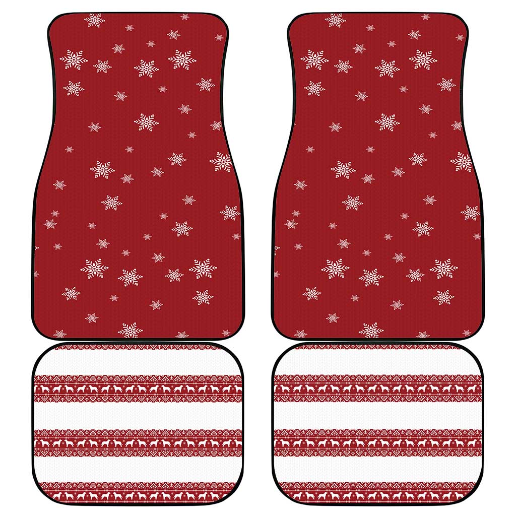 Golden Retriever Christmas Car Mats with Santa Hat Wreath and Snowflake Design - Wonder Print Shop
