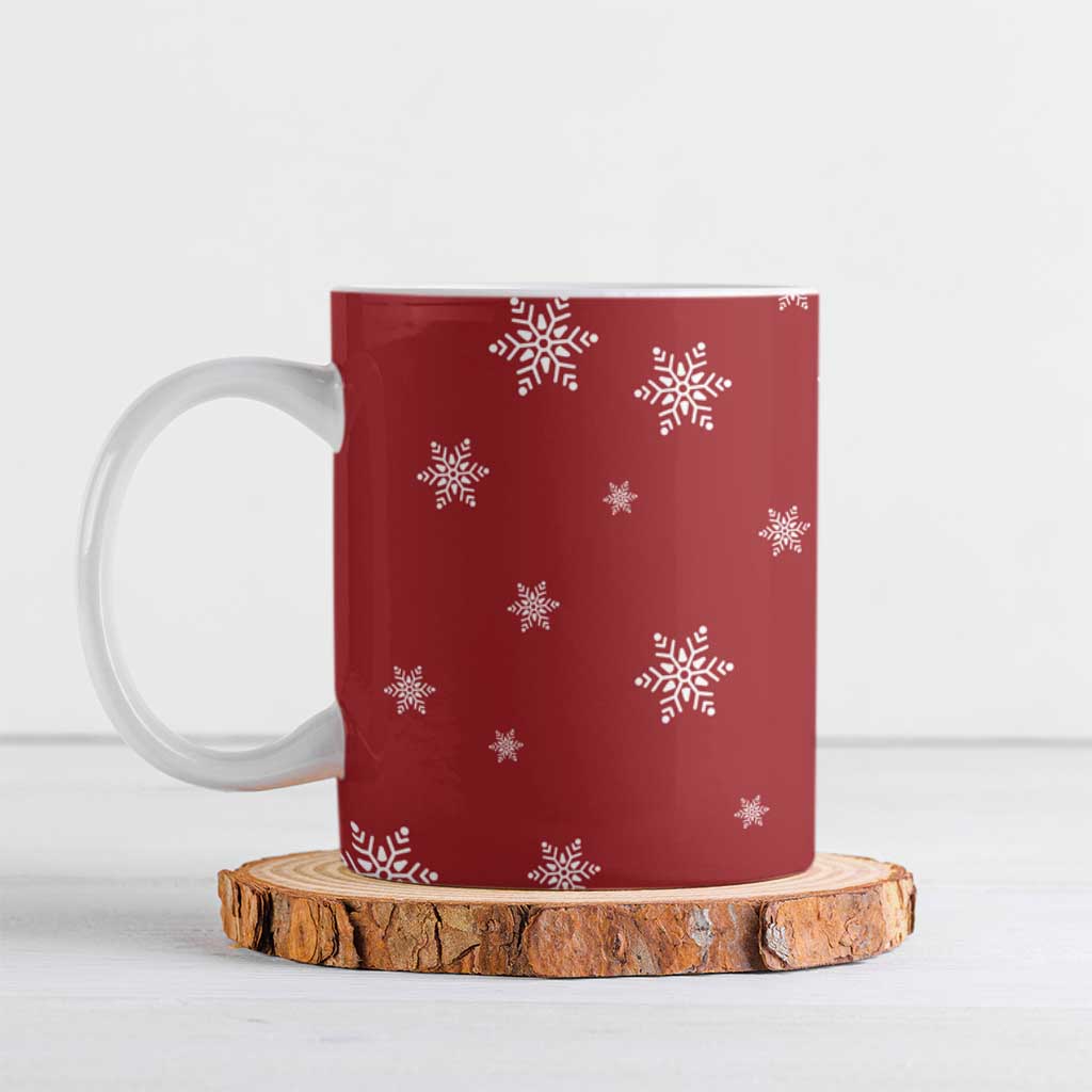 Golden Retriever Christmas Ceramic Mug with Santa Hat Wreath and Snowflake Design - Wonder Print Shop