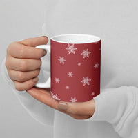 Golden Retriever Christmas Ceramic Mug with Santa Hat Wreath and Snowflake Design - Wonder Print Shop