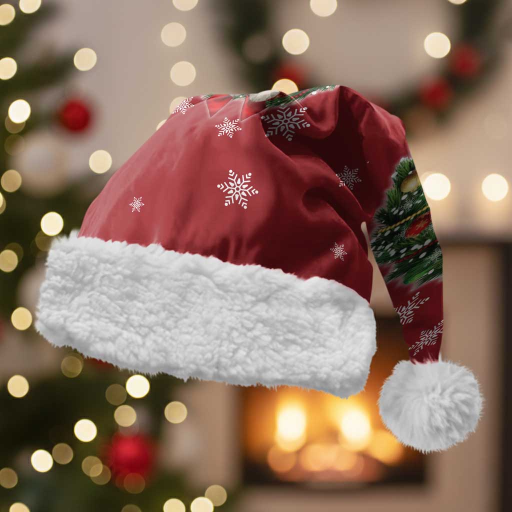 Golden Retriever Christmas Santa Hat with Santa Hat Wreath and Snowflake Design - Wonder Print Shop