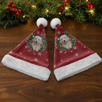 Golden Retriever Christmas Santa Hat with Santa Hat Wreath and Snowflake Design - Wonder Print Shop
