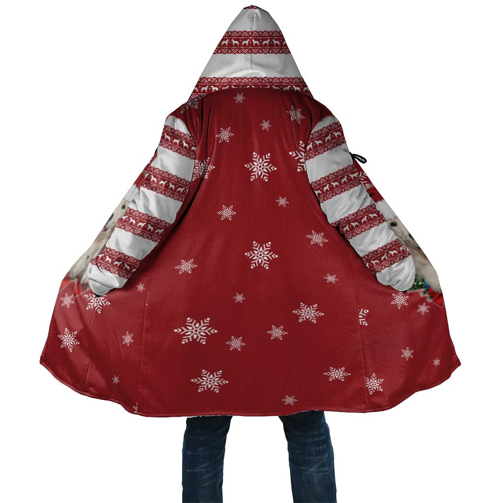 Golden Retriever Christmas Cloak with Santa Hat Wreath and Snowflake Design - Wonder Print Shop