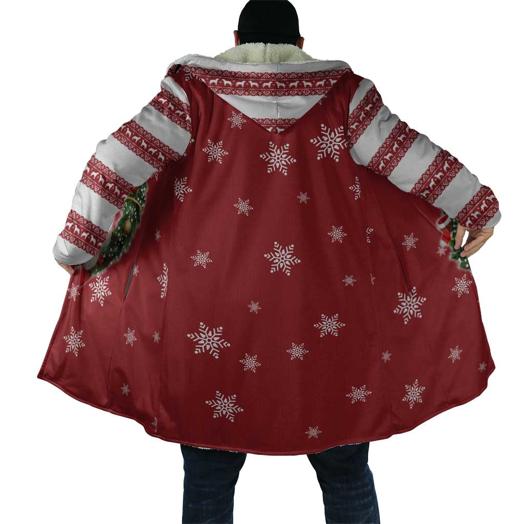 Golden Retriever Christmas Cloak with Santa Hat Wreath and Snowflake Design - Wonder Print Shop