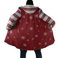 Golden Retriever Christmas Cloak with Santa Hat Wreath and Snowflake Design - Wonder Print Shop
