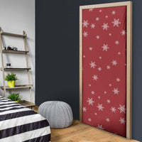 Golden Retriever Christmas Door Cover with Santa Hat Wreath and Snowflake Design - Wonder Print Shop