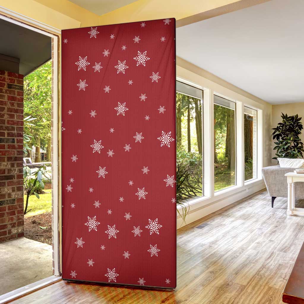 Golden Retriever Christmas Door Cover with Santa Hat Wreath and Snowflake Design - Wonder Print Shop
