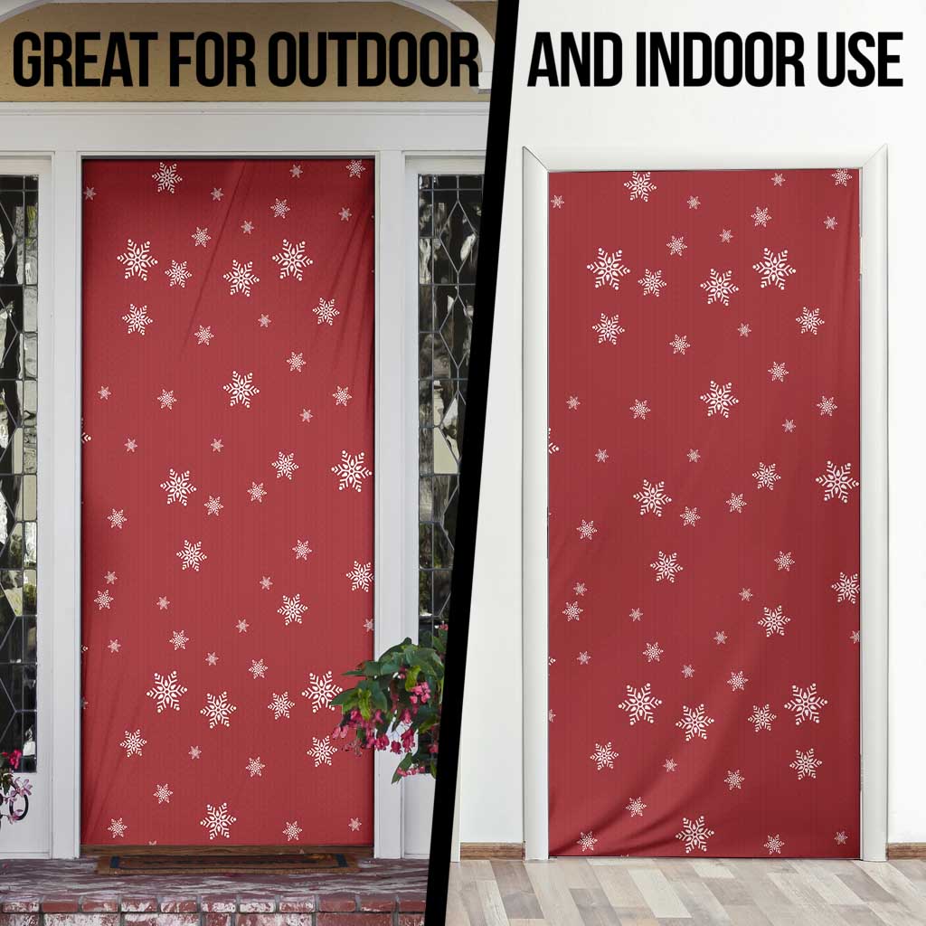 Golden Retriever Christmas Door Cover with Santa Hat Wreath and Snowflake Design - Wonder Print Shop