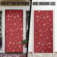 Golden Retriever Christmas Door Cover with Santa Hat Wreath and Snowflake Design - Wonder Print Shop