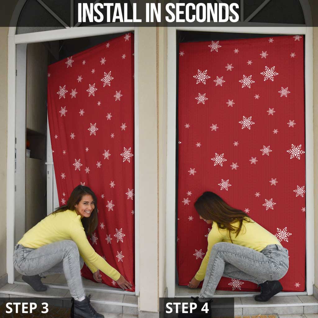 Golden Retriever Christmas Door Cover with Santa Hat Wreath and Snowflake Design - Wonder Print Shop