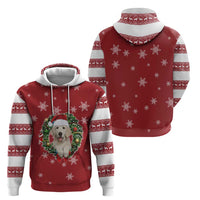 Golden Retriever Christmas Hoodie with Santa Hat Wreath and Snowflake Design - Wonder Print Shop